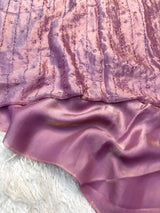 Space silk saree with design work on blouse