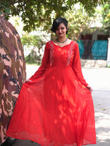 Faux Georgette Handwork Frocks
