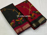 Maheswari Silk Kalamkari Parrot printed Saree