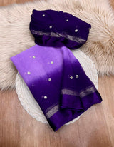 Viscose georgette Dual shade saree