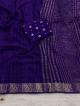 Viscose georgette checks pattern sarees