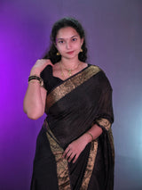 Pure chinnon flower jacquard zari saree