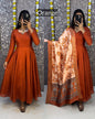 Vichitra silk kalamkari dupatta set