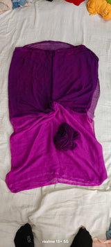 Chiffon multishaded saree