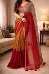 Pure mul cotton rainbow 120 count saree
