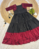 Dual colour maxi frocks for women