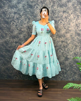 Cotton fully stitched maxi gown for women