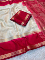 Chinnon weaving check saree with bentex boarder