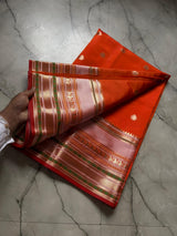 Banarasi soft katan silk contrast boarder saree