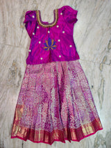 Customised maggam pattu parikini for kids