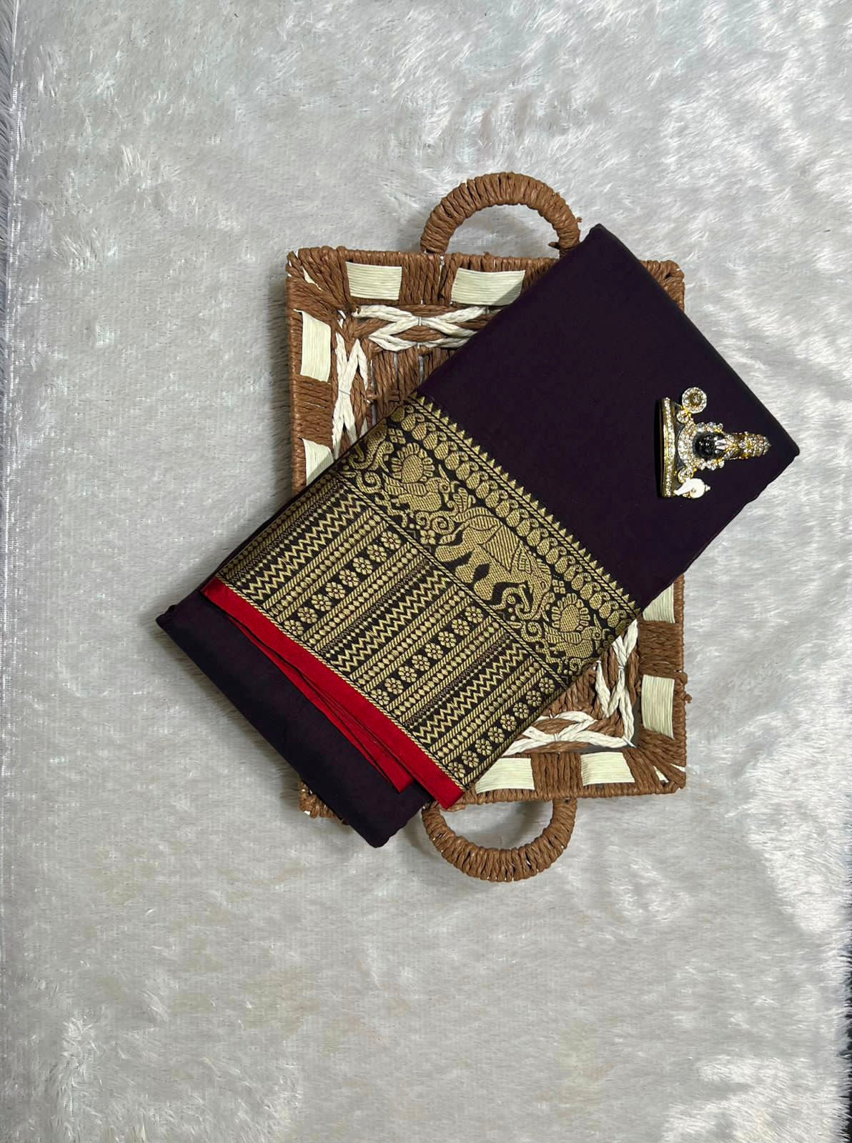 Narayanpeta Mercerised Cotton saree elephant boarder