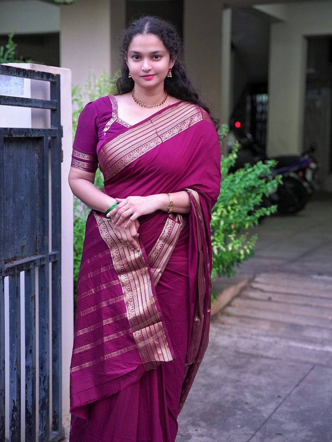 Semi Mysore silk budget range elephant border saree