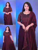 Vichitra silk duppata set dress