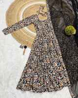 Pure Cotton Kalamkari Block Print Anarkali with Georgette Duppatta