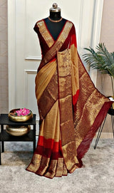 Kanjivaram style chinnon crepe silk saree