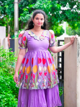Customised boutique style kota fabric layers maxi