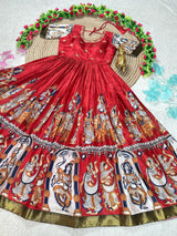 Kalamkari Maroon Anarkali