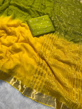 2 shades viscose georgette saree