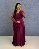 Space silk umbrella dress set