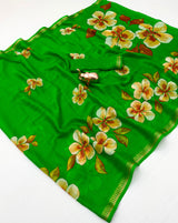 Soft marshmallow georgette floral saree