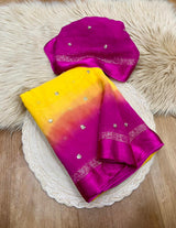 Viscose georgette Dual shade saree