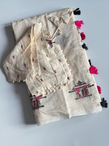 Premium Chanderi Silk Saree Fully Stitched blouse
