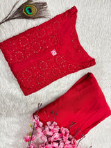 Chikankari Rayon Kurti 3Pc set