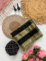 Space silk jharkan work sarees for party wear