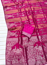 Kaddi viscose georgette tissue saree