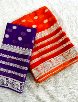 Viscose georgette festive saree