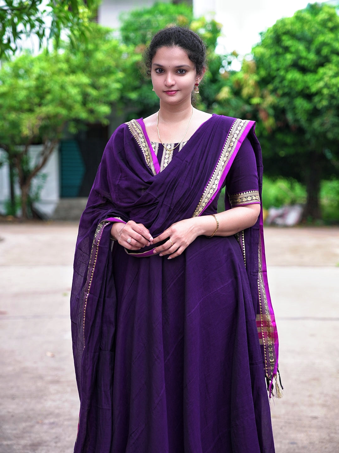 Narayanpeta Handloom Rudraksha boarder Dress material