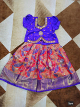 Customised maggam pattu parikini for kids
