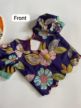 Crepe position print embroidery lehanga choli for kids