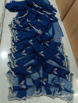 Pure royal georgette handwork saree