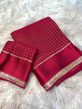 Viscose georgette vintage checks saree