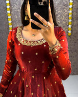 Space silk 2pc fully stitched anarkali set