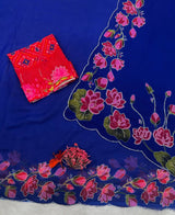 Partywear classy handwork katdana saree