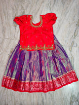 Customised maggam pattu parikini for kids