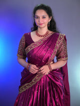 Premium satin partywear full stitched lehanga