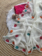 Spring georgette embroidery brush paint saree