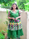 Customised boutique style kota fabric layers maxi