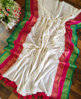 Mul cotton 120 courier zari boarder saree