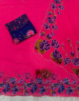 Partywear classy handwork katdana saree