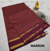 Kalyani Vintage Checked gap boarder saree