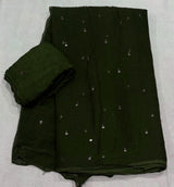 Chiffon mirror work saree