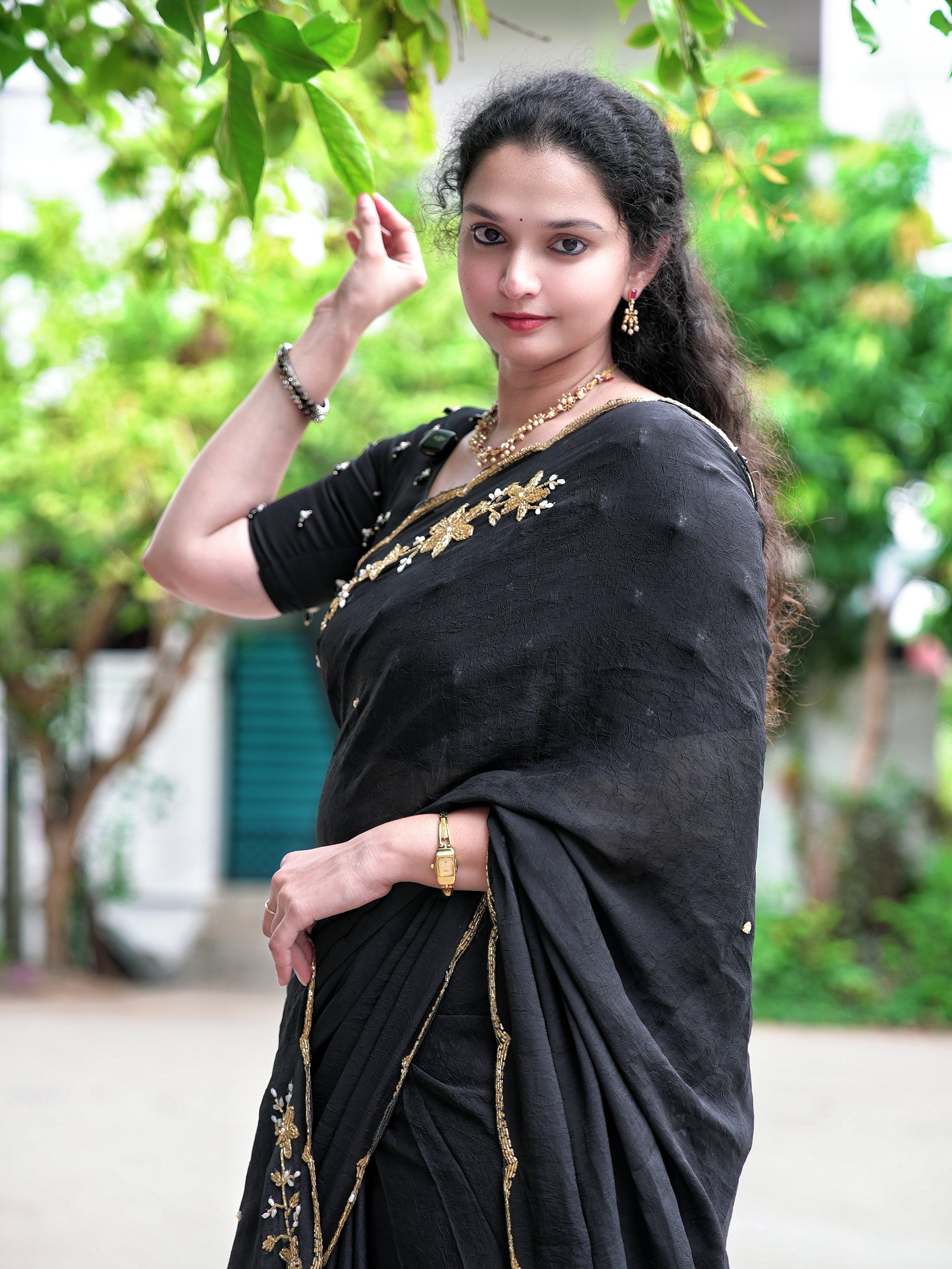 Rangoli crush pure handwork saree
