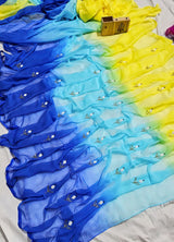 Multi shade chiffon buttis saree